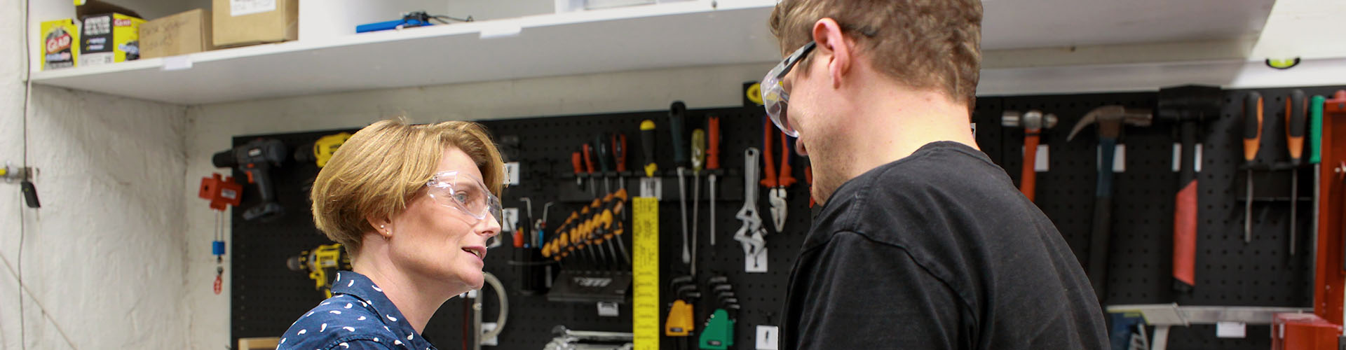 product designer and client in studio lab